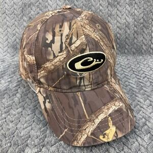 Drake Waterfowl Embroidered Logo Mens Brown Camo Hunting Hat Adjustable OSFM